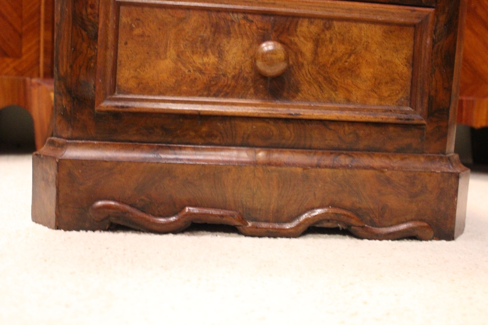 A MARBLE TOPPED CABINET, with canted corners, the front with ormolu mounts, 1 drawer over a drop - Image 6 of 7