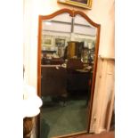 A VERY FINE EDWARDIAN MAHOGANY & SATINWOOD PIER MIRROR, with string inlaid detail, bevelled glass,