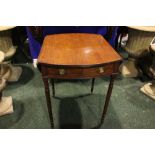 A VERY FINE IRISH REGENCY PEMBROKE TABLE, a single drawer to the side, with original fittings,