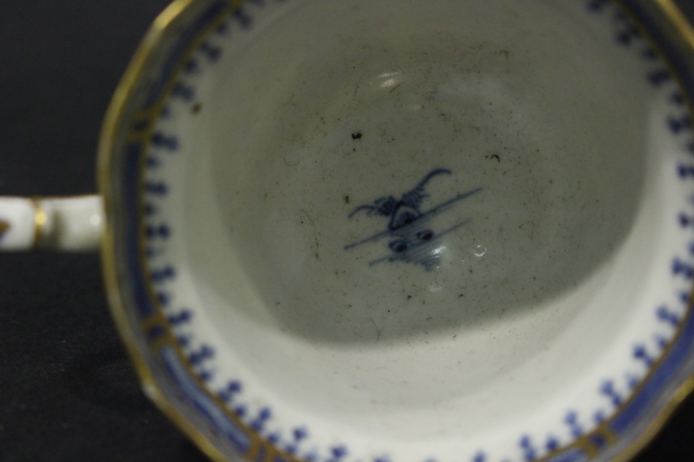 A 19TH CENTURY TWO HANDLED 'CHOCOLATE' CUP & SAUCER, with deep saucer, having detailed imagery of - Image 7 of 13