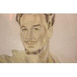 BORIS SMIRNOFF (1903 – 2007), “PORTRAIT OF ERROL FLYNN”, mixed media on paper, signed lower right,