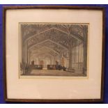 AFTER F. MACKENZIE, “DIVINITY SCHOOL”, framed print, (From ‘A History of The University of Oxford,