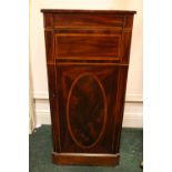 AN IRISH GEORGIAN MAHOGANY CROSSBANDED PEDESTAL "DRYING CABINET", with fitted plate rakes