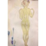 BORIS SMIRNOFF (1903 – 2007), “NUDE STUDY”, mixed media on paper, signed lower left, 30” x 22”