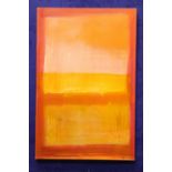 TOM BYRNE, "ABSTRACT", mixed media on canvas, signed lower right, Apollo Gallery stamp verso, 37.