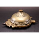 VERY UNUSUAL BRASS WIND-UP BELL/BUZZER, possibly Chinese, in the form of a dragon turtle animal,