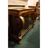 A GOOD MID 19TH CENTURY IRISH MAHOGANY CABINET, with 2 drawers above 2-door glazed cabinet