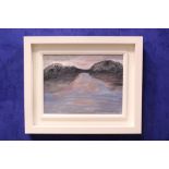 TERRY DELANEY, "RED SKY REFLECTS", acrylic on canvas board, signed lower right, inscribed verso