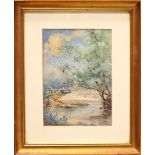 E.H. COOKS, "MAPLEDURHAM WEIR", watercolour on paper, signed and dated may 1905 lower right,