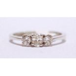 AN 18CT WHITE GOLD 3 STONE DIAMOND RING