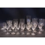 A COLLECTION OF MISCELLANEOUS GLASSWARE, including a set of 6 sherry glasses, (20 pieces in the