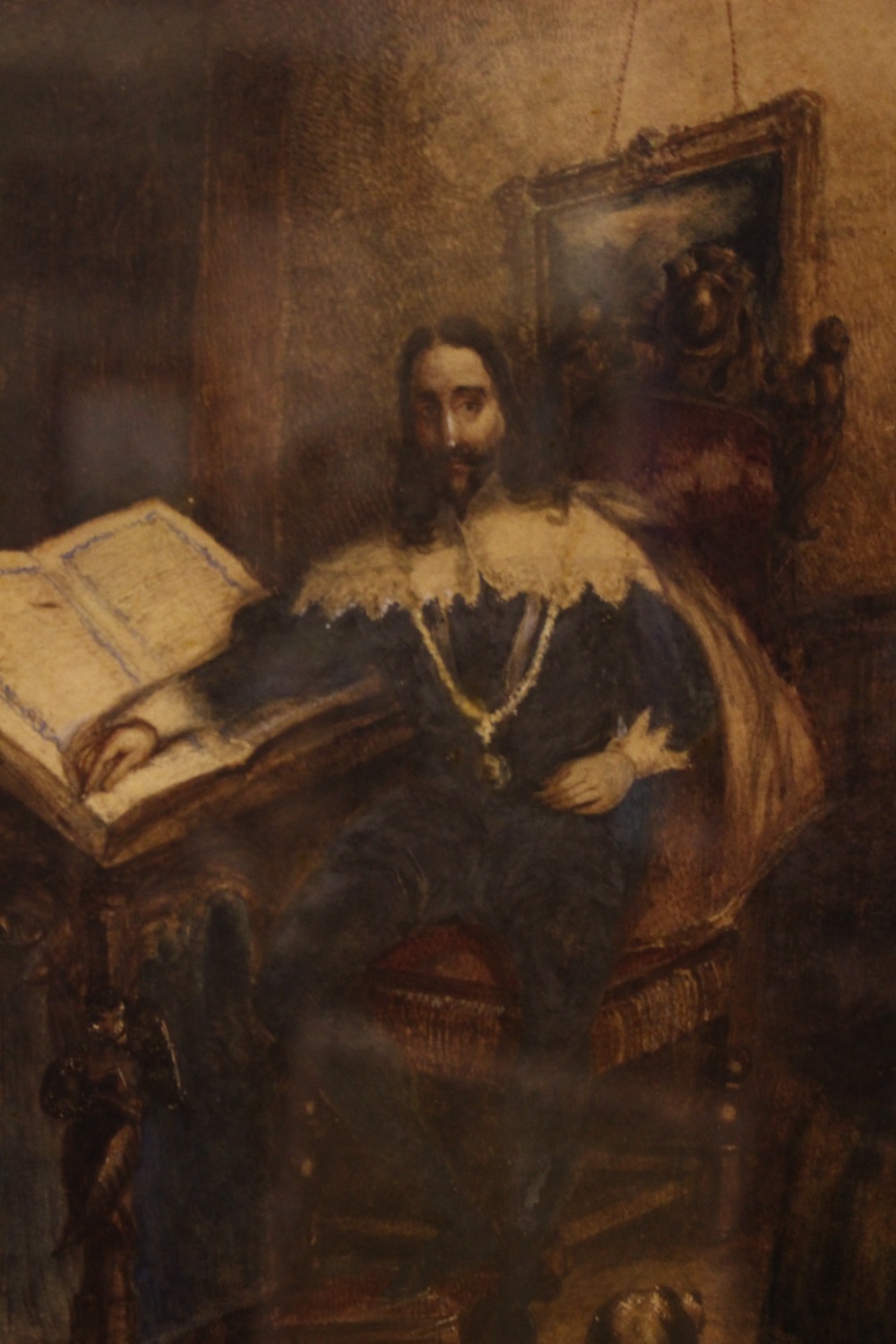 SAMUEL SKILLIN, (IRISH, CORK, (bc1819 - d1847), "KING CHARLES I", watercolour on paper, inscribed - Image 2 of 4