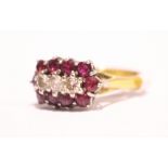 AN 18CT YELLOW GOLD RUBY & DIAMOND RING