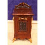 A MAHOGANY BRASS MONTED PURDONIUM / COAL / LOG BOX, with fall front cabinet, 28" high 16" wide