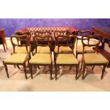 A VERY FINE SET OF 8 VICTORIAN DINING ROOM CHAIRS, with shaped back having carved back support,