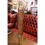 A BRASS AND WOODEN TELESCOPE, 20" long approx closed