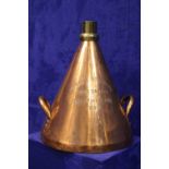 A LARGE 19TH CENTURY CONICAL MEASURE, copper & brass, 4 gallon, from Country of Lanark