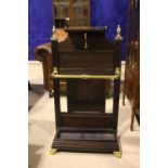 A MAHOGANY AND BRASS HALL STAND, in the manner of Shoolbred & Co, 39" x 22" x 10" approx