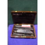 A RARE 19TH CENTURY SURGEONS AMPUTATION KIT, brass bound mahogany box