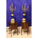 A PAIR OF 'BLACKAMORE' 4 BRANCH TABLE LAMPS, electric, 38" high approx