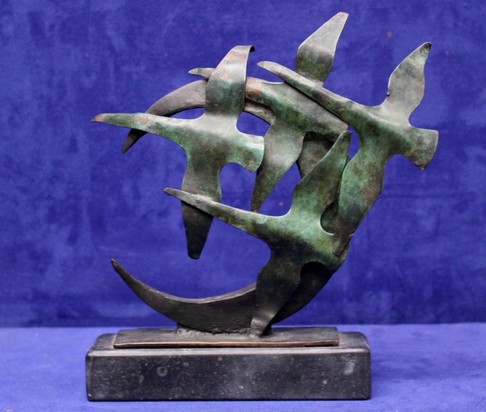 JAMES MCCARTHY, "CHILDREN OF LIR", bronze on stone, signed on the base with number and initials, 10"