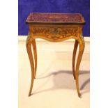 A FINE MARQUETRY INLAID EARLY 20TH CENTURY FRENCH LADIES WORK / SIDE TABLE, Kingwood & Rosewood,