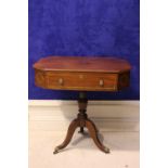 A RARE IRISH, CORK, REGENCY SIDE / WORK TABLE, with single frieze drawer, octagonal in shape, with