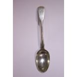 AN EARLY 19TH CENTURY SILVER SERVING SPOON, London, engraved to tip wit letter P, date letter 'n'