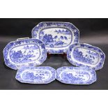 A COLLECTION OF 19TH CENTURY CHINESE EXPORT WARE SERVING PLATES, all octagonal in shape, with