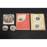 A SMALL COLLECTION OF MINIATURE PICTURES, includes a miniature portrait of a man in gilt robes,