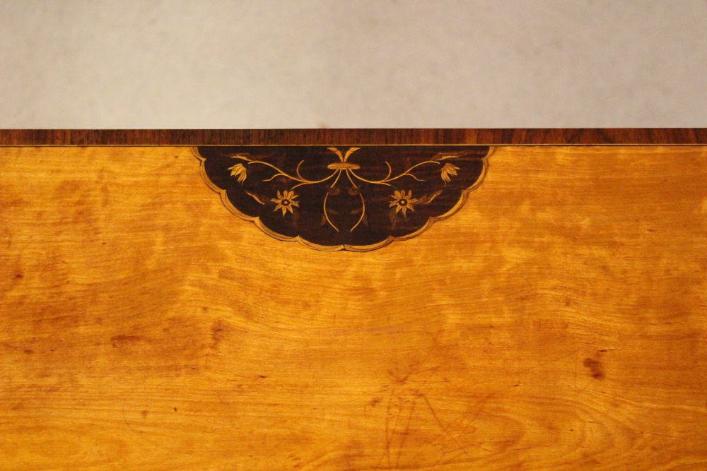 A VERY FINE IRISH 19TH CENTURY ‘ELLIPTICAL’ SIDE TABLE, with marquetry inlaid detail to the - Image 5 of 5