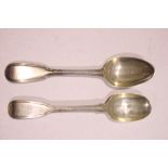 TWO SILVER TEASPOONS, ‘Old English thread’ design, with maker’s mark W.C/WC, possibly William