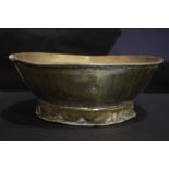 A BRASS HANDMADE BOWL, 11.25" in diam approx