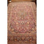 A VERY FINE ANTIQUE KASHAN FLOOR RUG, with central medallion, 7ft x 4ft.3