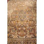 A VERY GOOD DOUBLE KNOT PAKISTANI FLOOR RUG, main ground cream, floral motif, multi border, 72" x