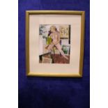 NORMA RHYS DAVIES, "NUDE WITH RED CARPET", accepted to the Royal Birmingham Society of Artists,