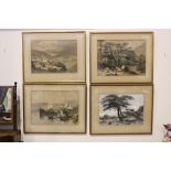 A SET OF FOUR 19TH CENTURY FRAMED PRINTS, AFTER LADY LOUISA TENISON, "SKETCHES OF THE EAST",