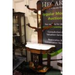A LATE 19TH CENTURY MAHOGANY "TREE OF LIFE" HALL STAND, with marble top, drawer to front, 3ft x 6.