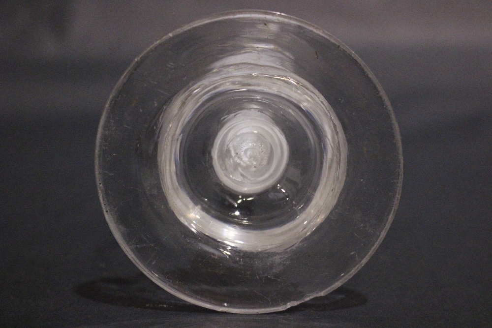 AN EARLY 19TH / LATE 18TH CENTURY CORDIAL GLASS, with etched bowl 'J Hawkesworth 1823', raised on - Image 5 of 7