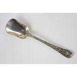 A Victorian silver Elizabethan pattern sugar spoon with spade shape bowl, makers John Hunt &