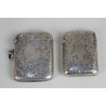 A Victorian silver vesta case, maker Minshull & Latimer, Birmingham 1890, together with another