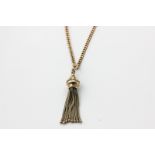 A 9ct gold neck chain with 19th century tassel pendant 16.1g