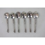 A set of six early 20th century silver apostle coffee spoons, with import marks, Chester 1903, 3oz