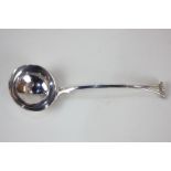 A George III silver Onslow pattern sauce ladle, maker Thomas Dene, London, date mark worn, circa