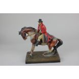 A 20th century painted spelter table lighter match strike, modelled as Dick Turpin (a/f - missing