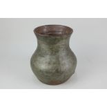 A 20th century Jordan ware Clapham studio pottery vase with metallic silver finish, attributed to