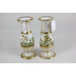 A pair of 19th century Worcester Chamberlains porcelain spill vases, each depicting a different hand