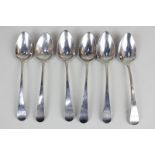 A set of six George III Old English pattern silver teaspoons, makers Peter & William Bateman, London