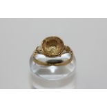 Of Jacobite interest, a gold, enamel and citrine mourning ring, the shank carved with "DR