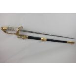 A United States of America naval officer's sword, maker Hilborn Hamburger Inc, New York, made in